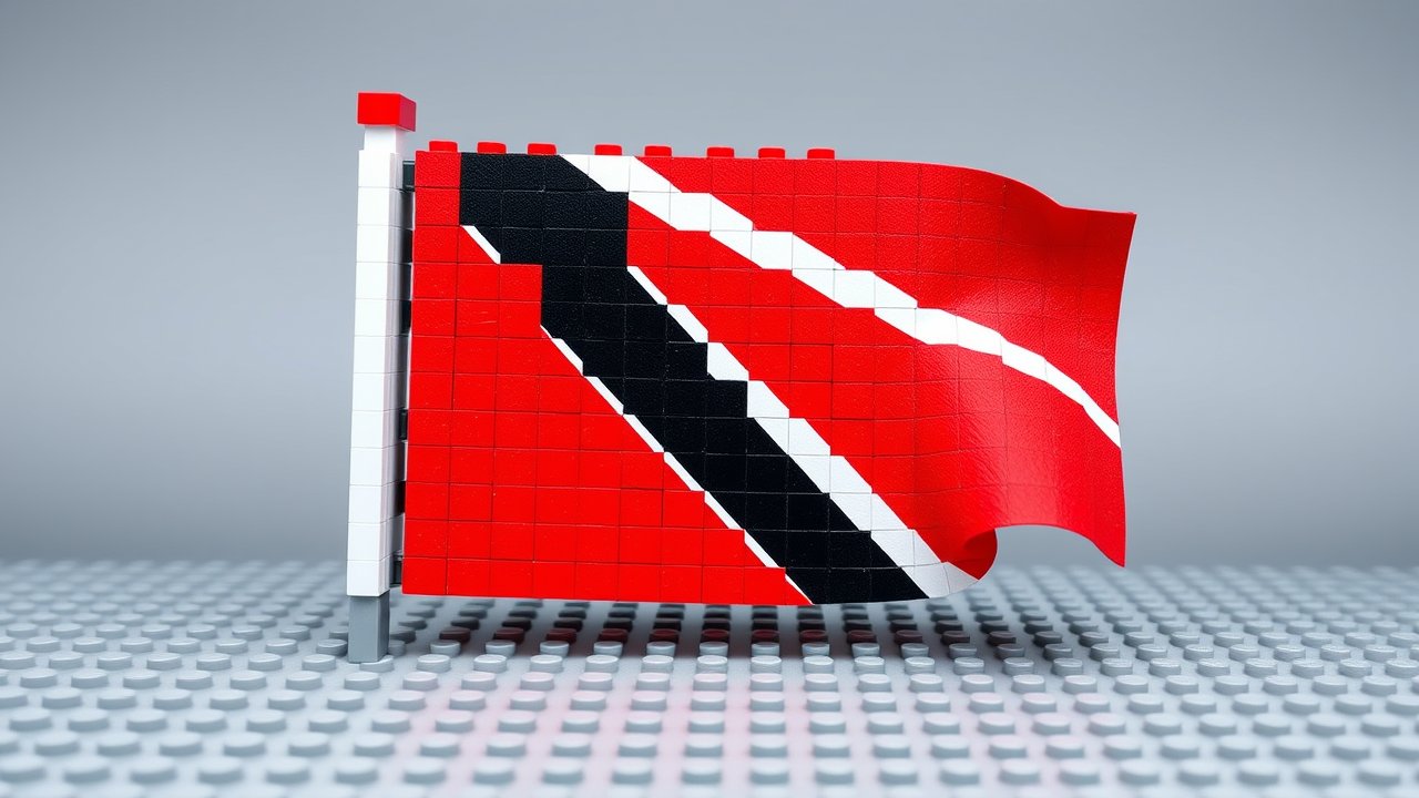 Flag of Trinidad and Tobago 🇹🇹 in lego bricks style