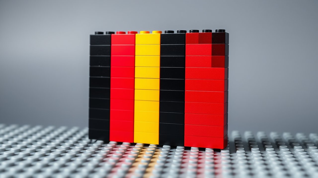 Flag of Belgium 🇧🇪 in lego bricks style
