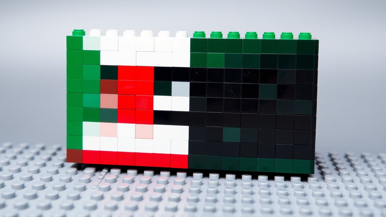 Flag of United Arab Emirates 🇦🇪 in lego bricks style