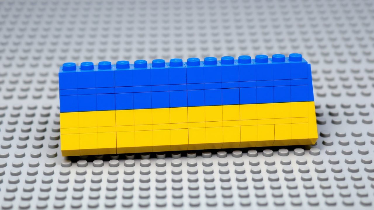 Flag of Ukraine 🇺🇦 in lego bricks style