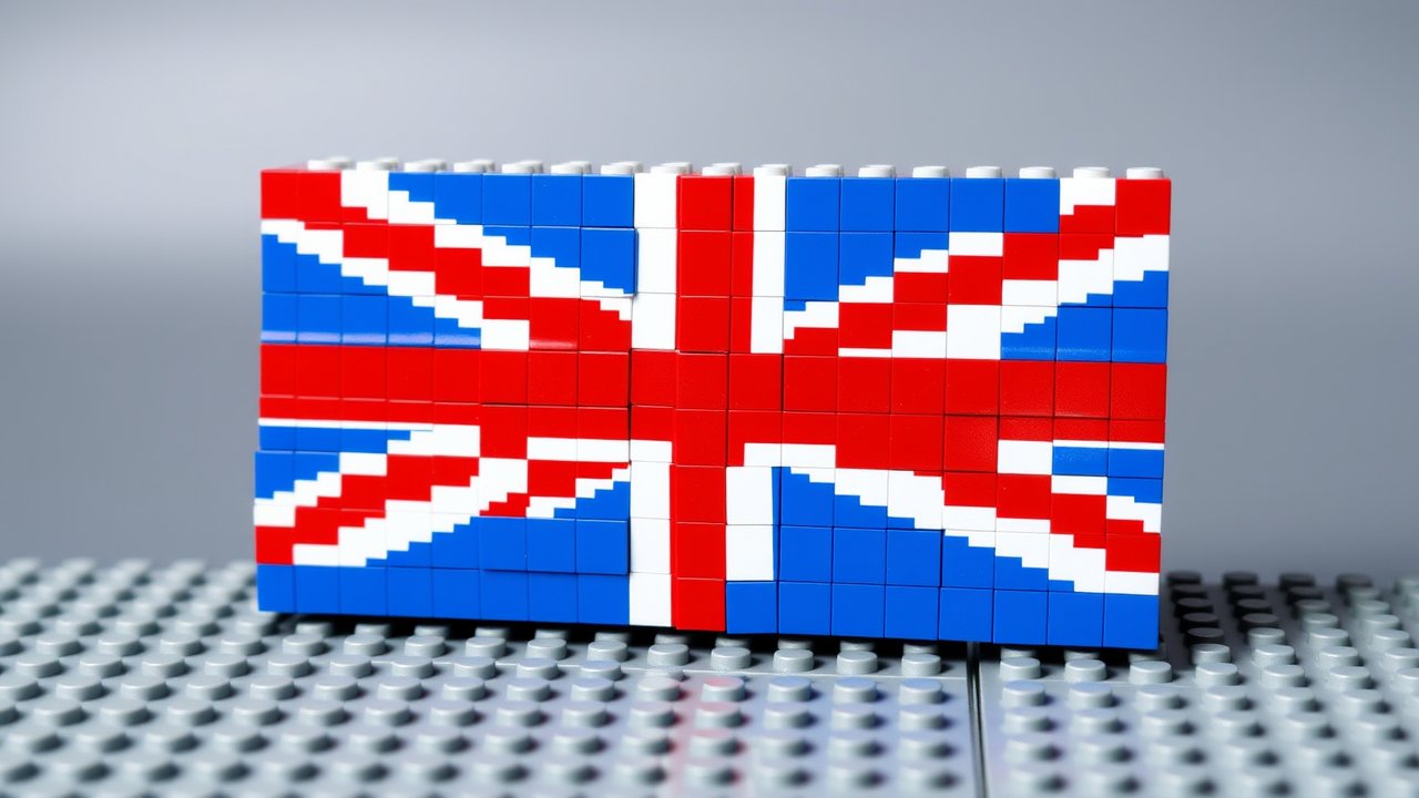 Flag of United Kingdom 🇬🇧 in lego bricks style