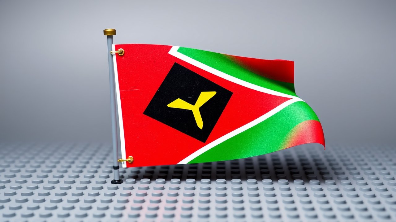 Flag of Vanuatu 🇻🇺 in lego bricks style