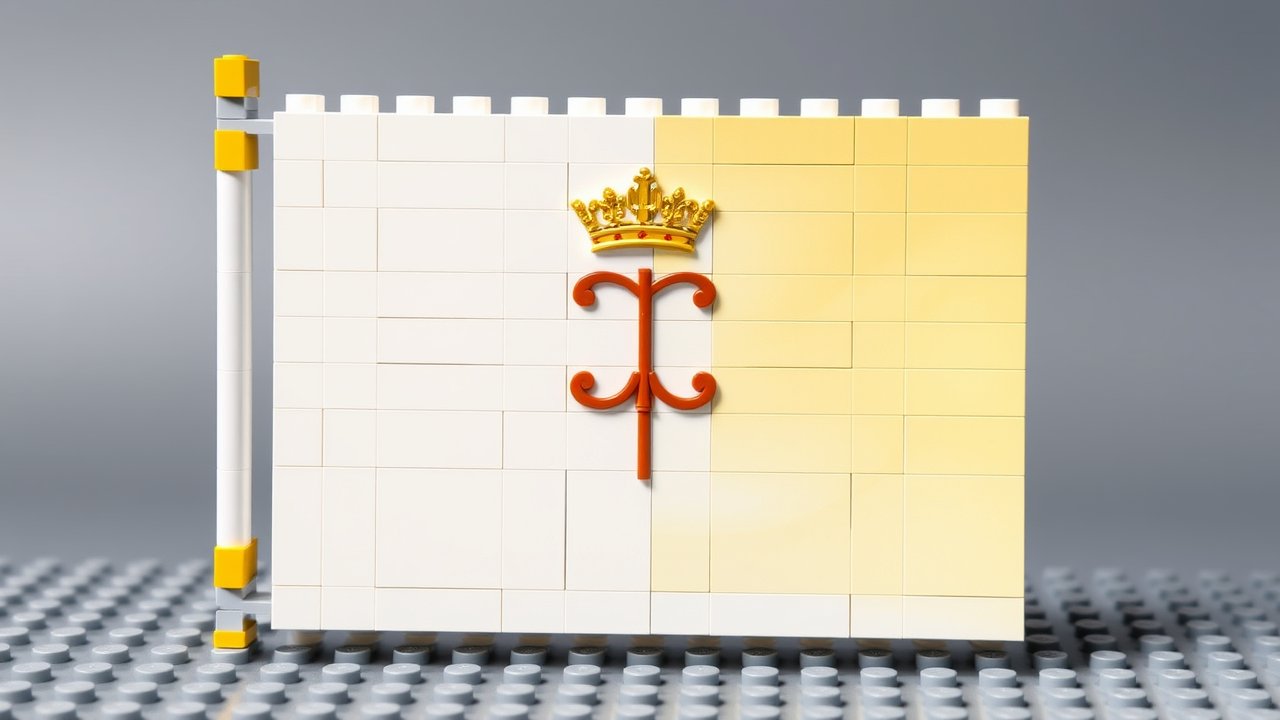 Flag of Vatican City 🇻🇦 in lego bricks style