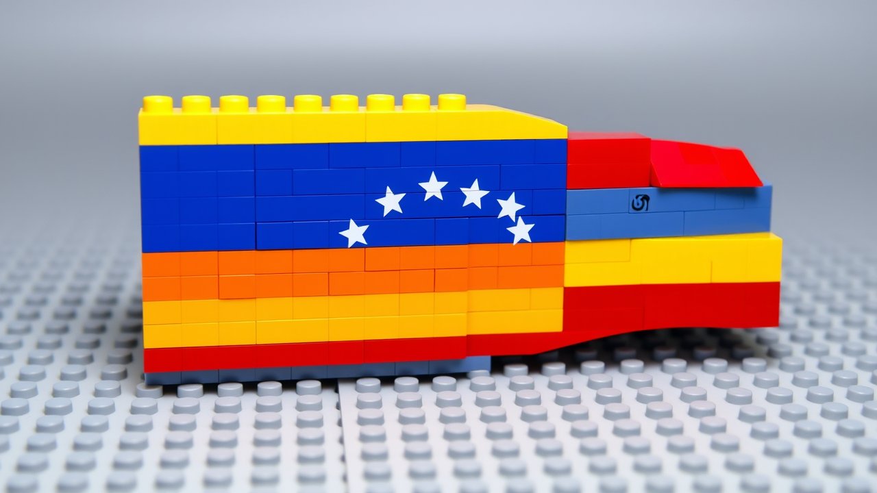 Flag of Venezuela 🇻🇪 in lego bricks style