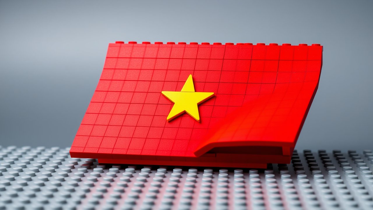 Flag of Vietnam 🇻🇳 in lego bricks style