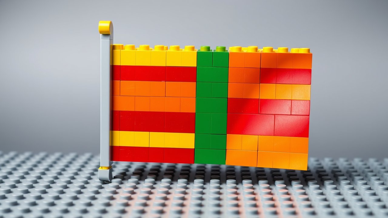 Flag of Benin 🇧🇯 in lego bricks style