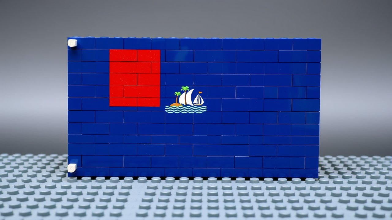 Flag of Guam 🇬🇺 in lego bricks style
