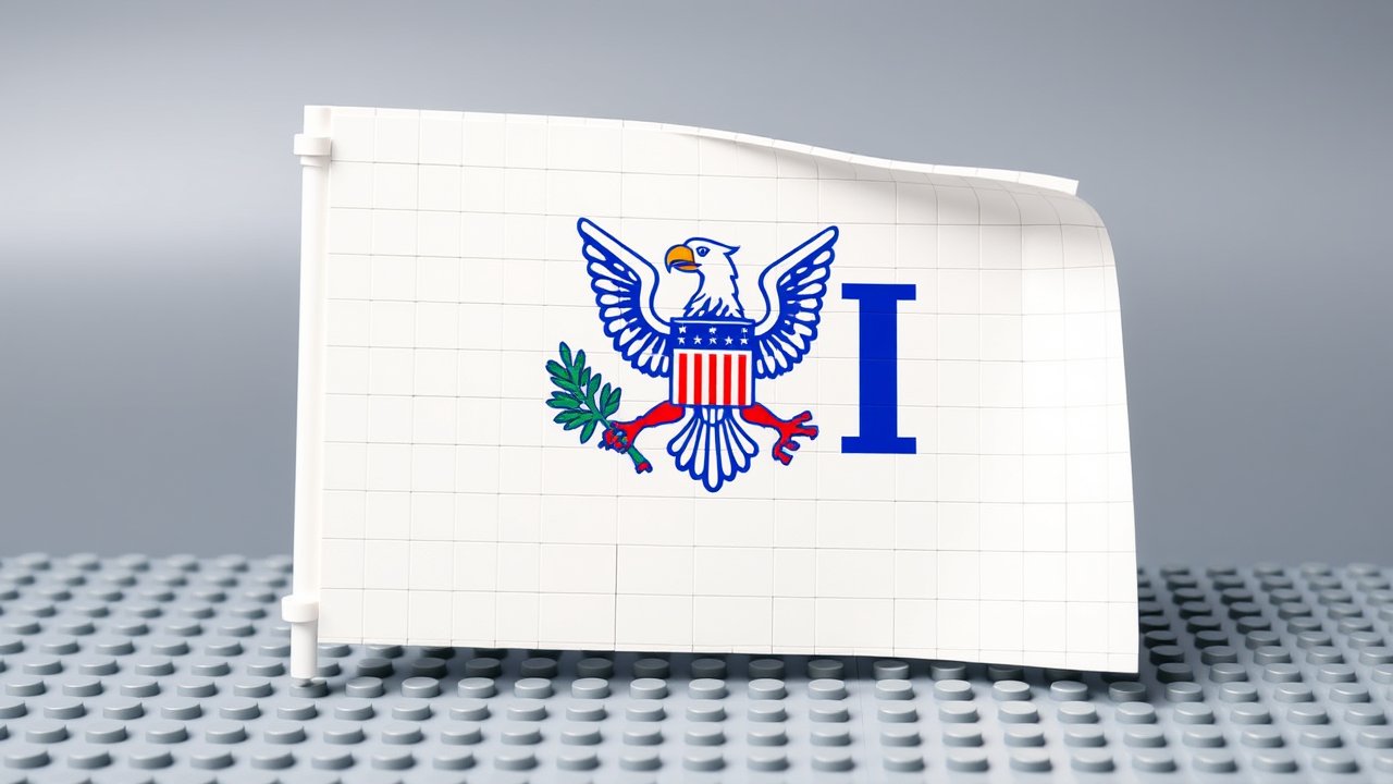 Flag of U.S. Virgin Islands 🇻🇮 in lego bricks style