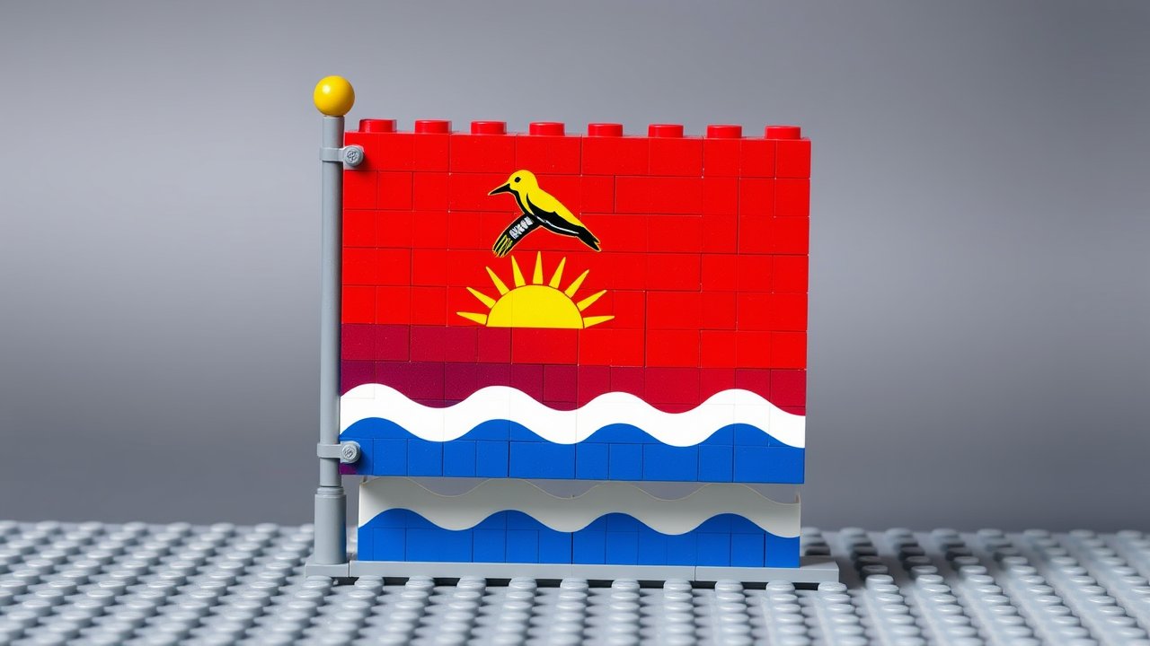 Flag of Kiribati 🇰🇮 in lego bricks style
