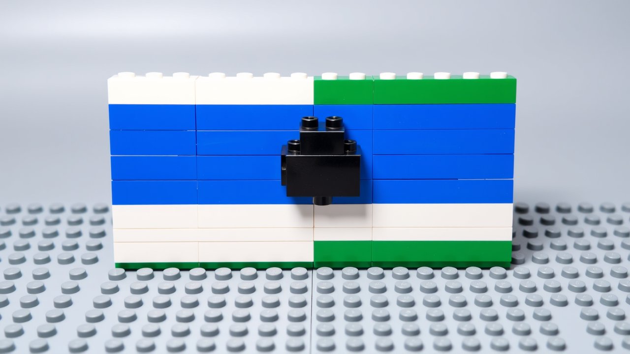 Flag of Lesotho 🇱🇸 in lego bricks style