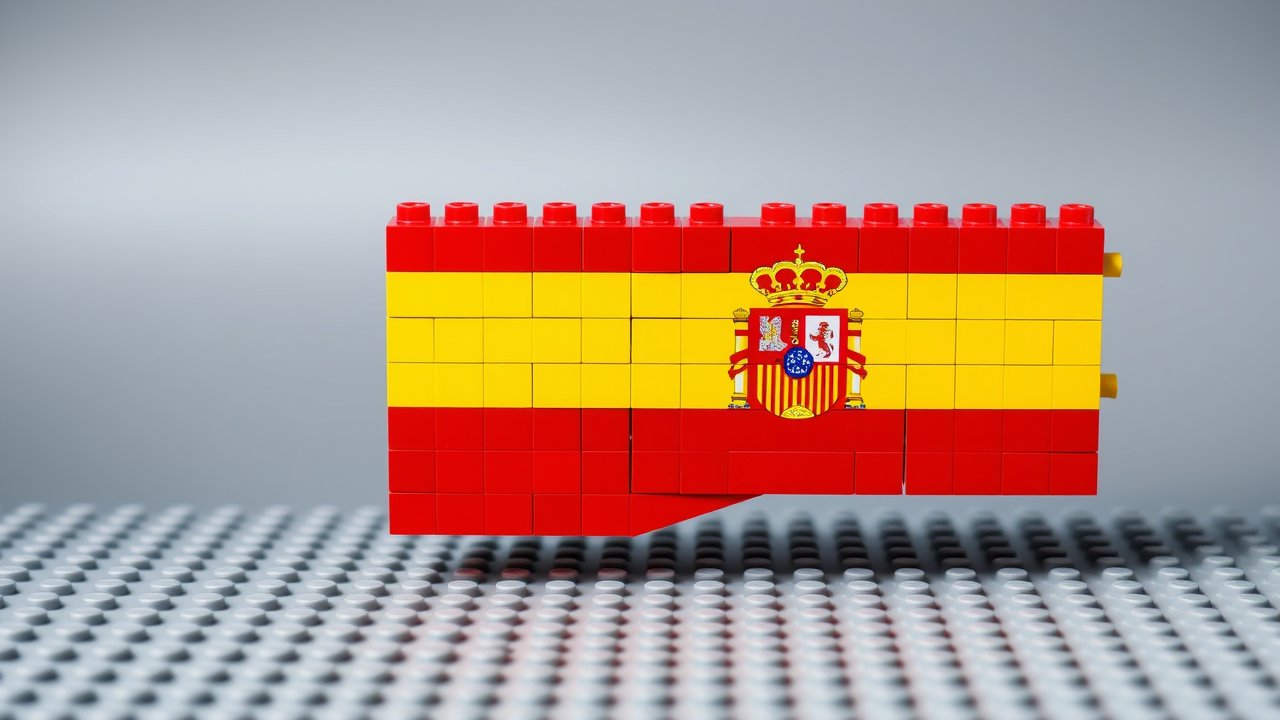 Flag of Spain 🇪🇸 in lego bricks style