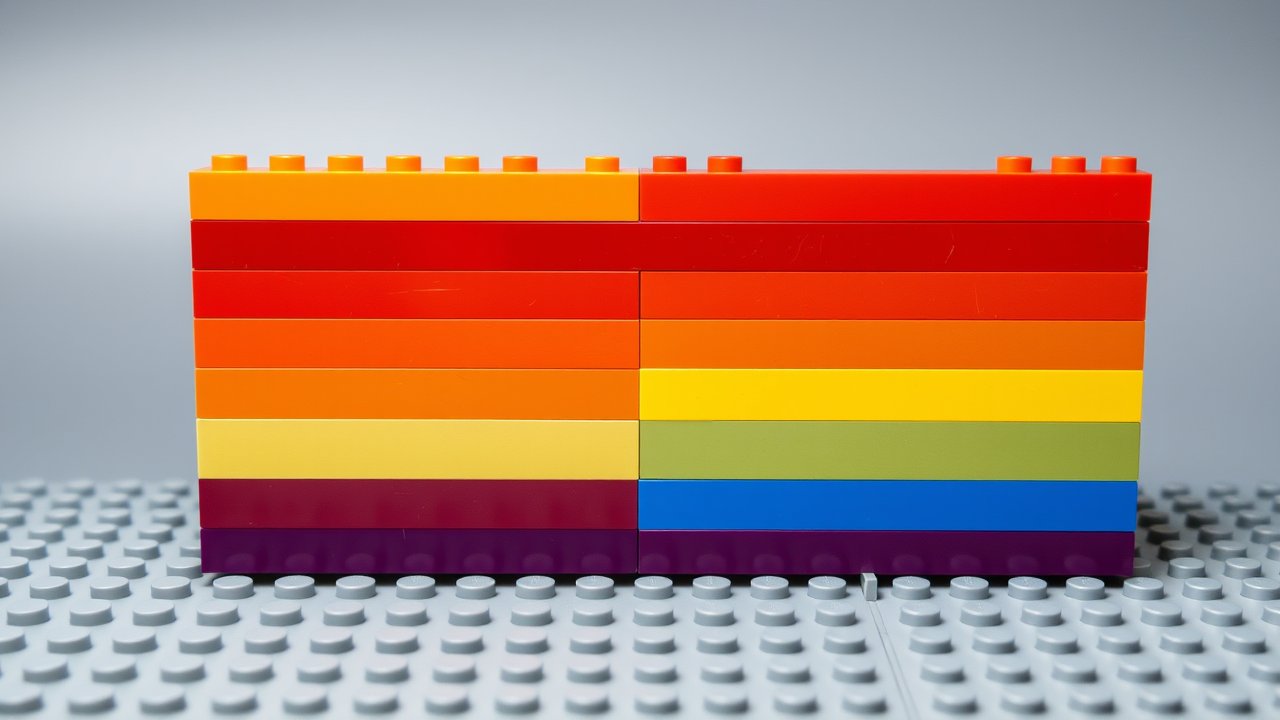 Flag of Pride 🏳️‍🌈 (Rainbow) in lego bricks style
