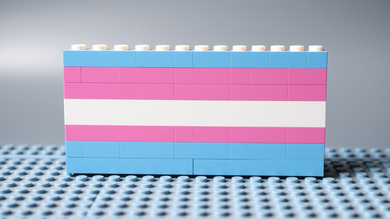 Flag of Transgender (trans) 🏳️‍⚧️ in lego bricks style