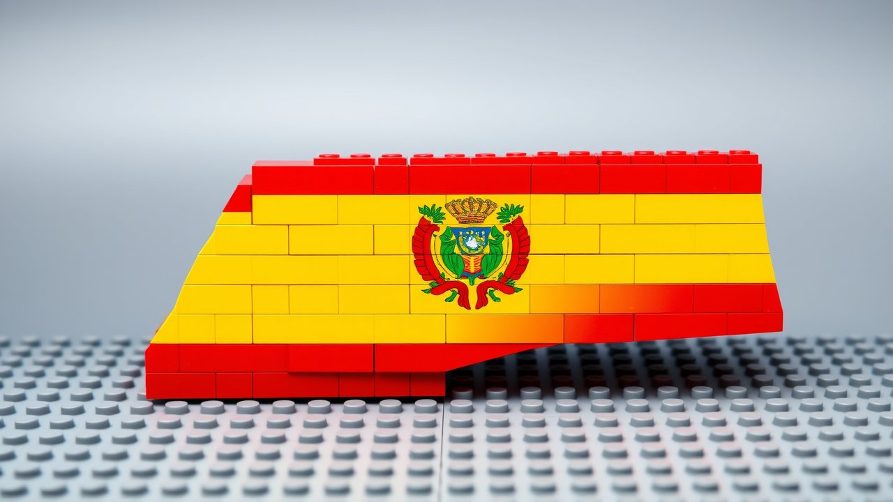 Flag of Bolivia 🇧🇴 in lego bricks style