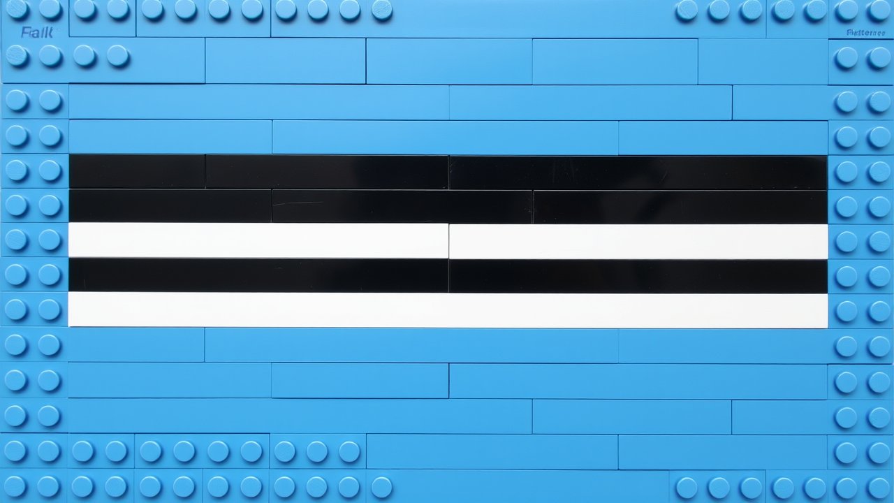 Flag of Botswana 🇧🇼 in lego bricks style