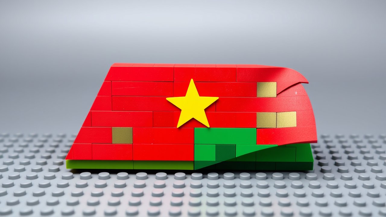 Flag of Burkina Faso 🇧🇫 in lego bricks style