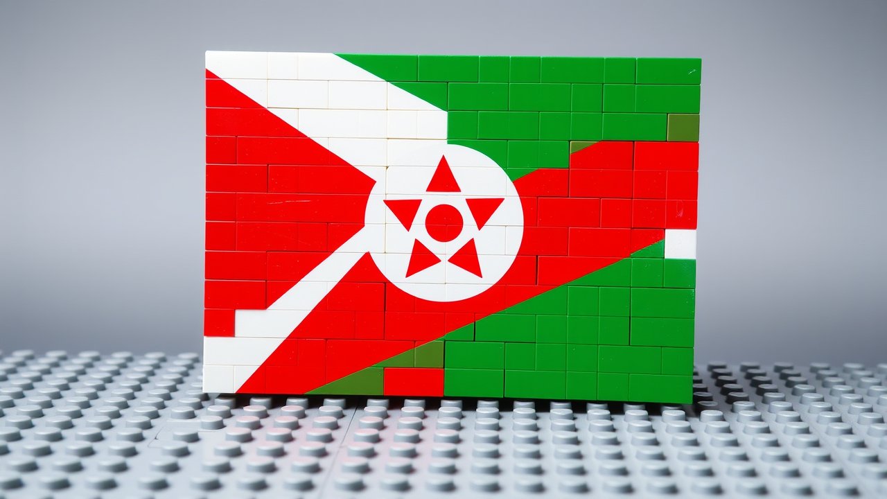 Flag of Burundi 🇧🇮 in lego bricks style