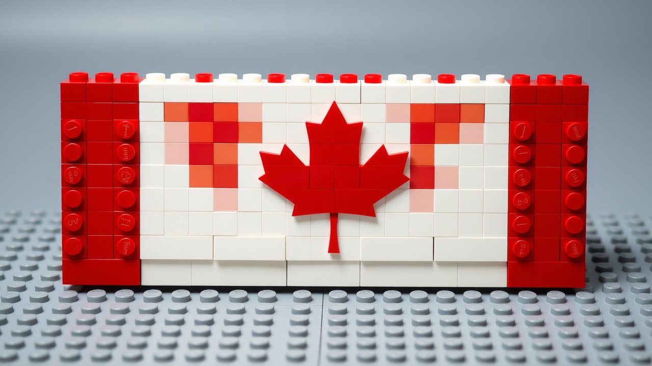 Flag of Canada 🇨🇦 in lego bricks style