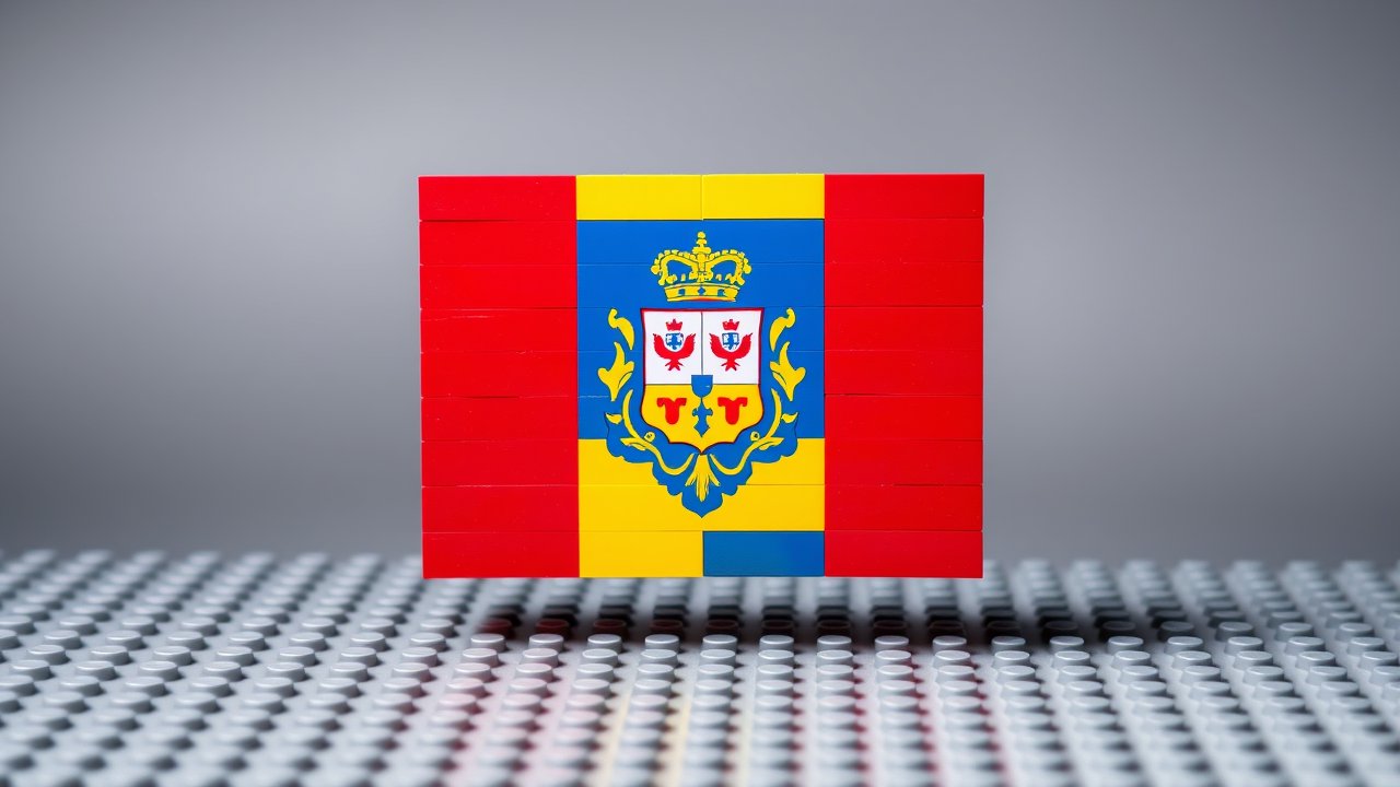 Flag of Andorra 🇦🇩 in lego bricks style