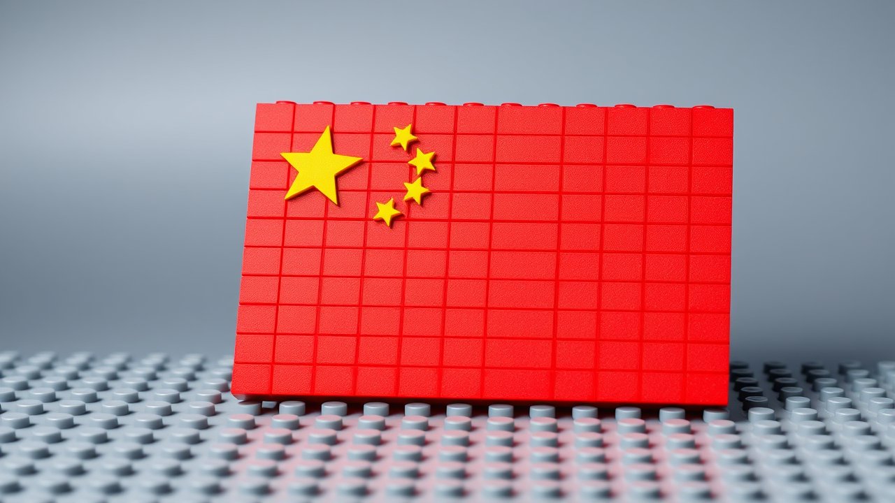 Flag of China 🇨🇳 in lego bricks style