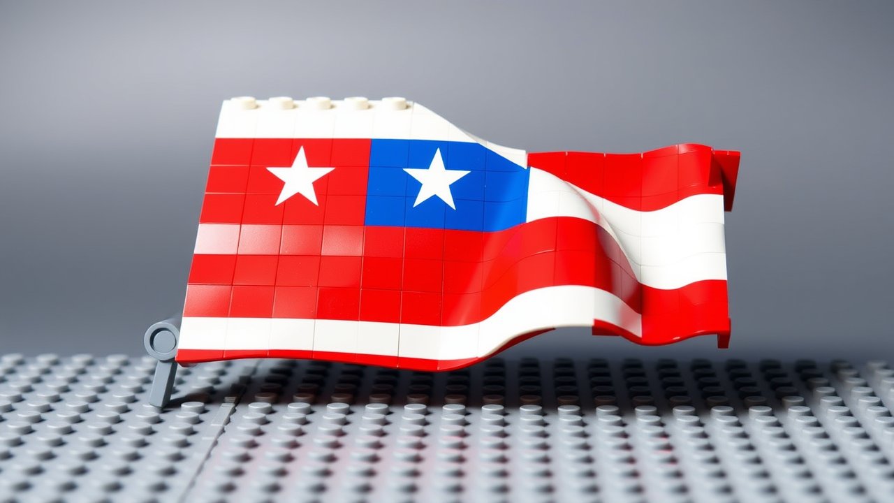 Flag of Chile 🇨🇱 in lego bricks style