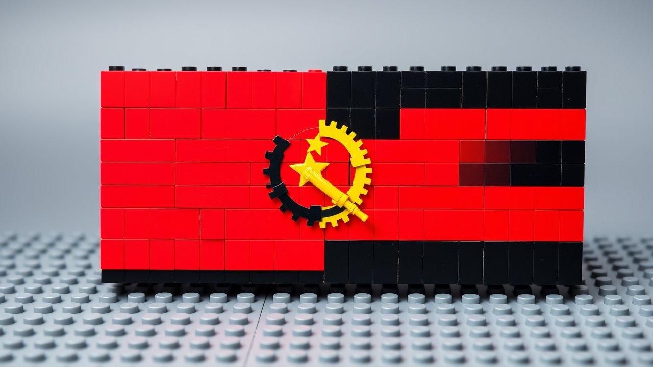 Flag of Angola 🇦🇴 in lego bricks style