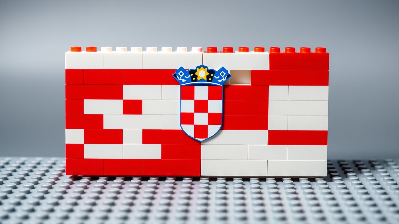Flag of Croatia 🇭🇷 in lego bricks style