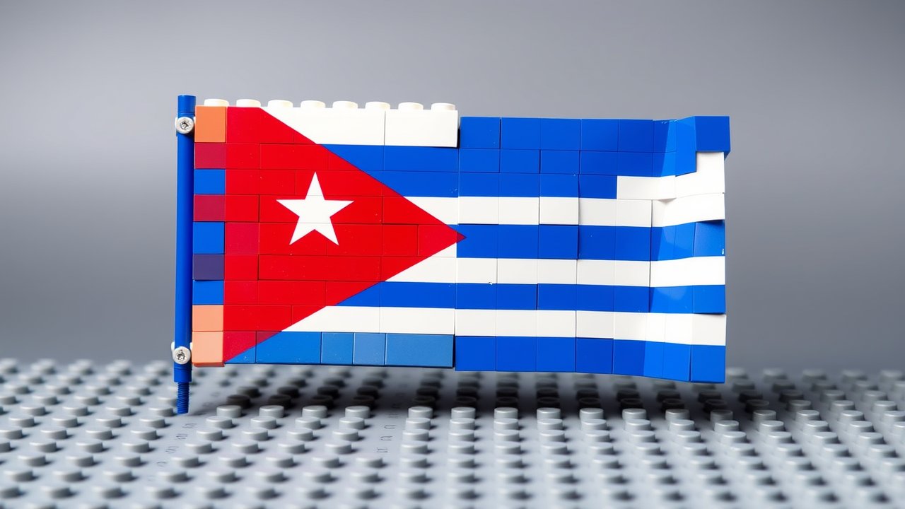 Flag of Cuba 🇨🇺 in lego bricks style