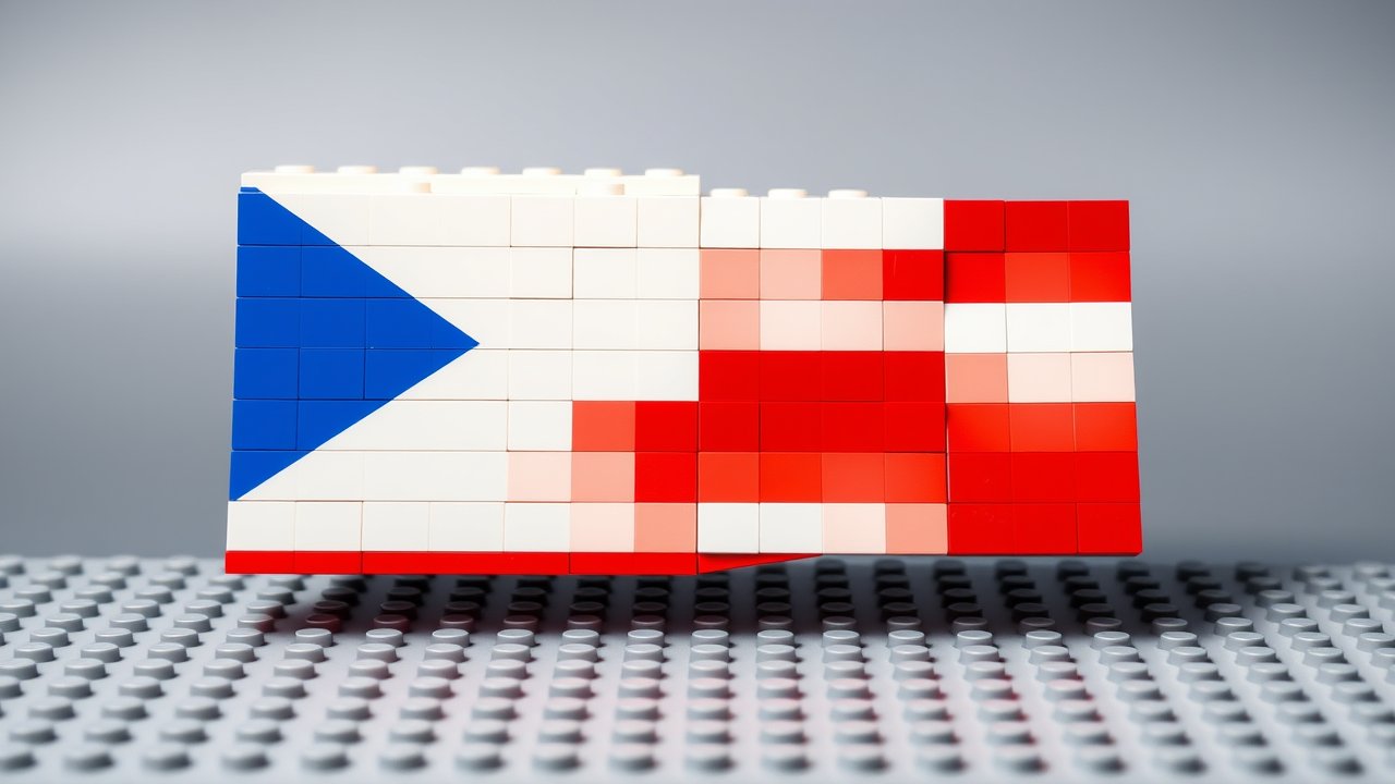 Flag of Czech Republic 🇨🇿 in lego bricks style