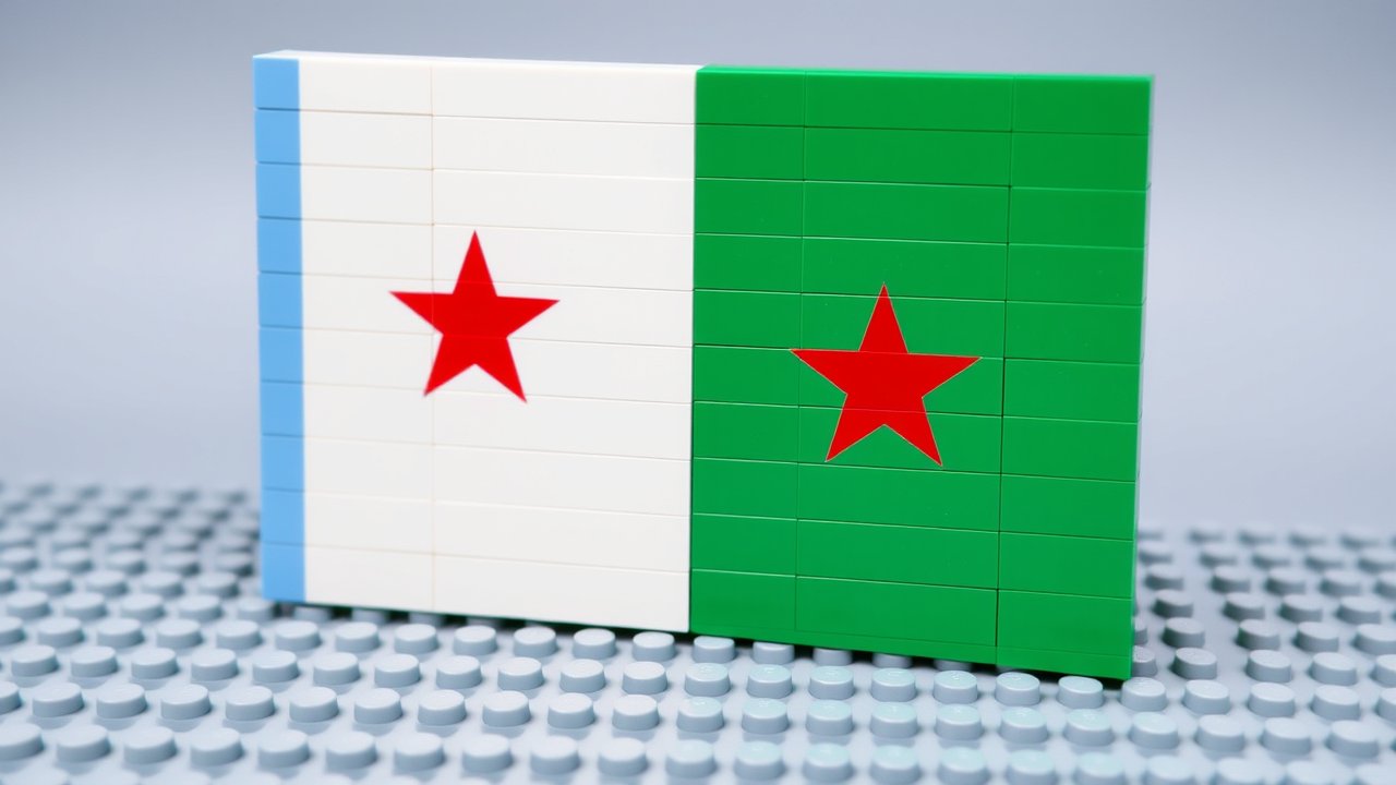 Flag of Djibouti 🇩🇯 in lego bricks style