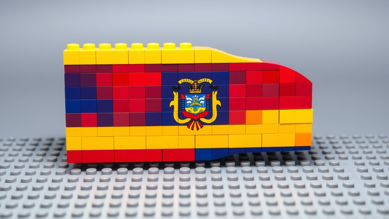 Flag of Ecuador 🇪🇨 in lego bricks style