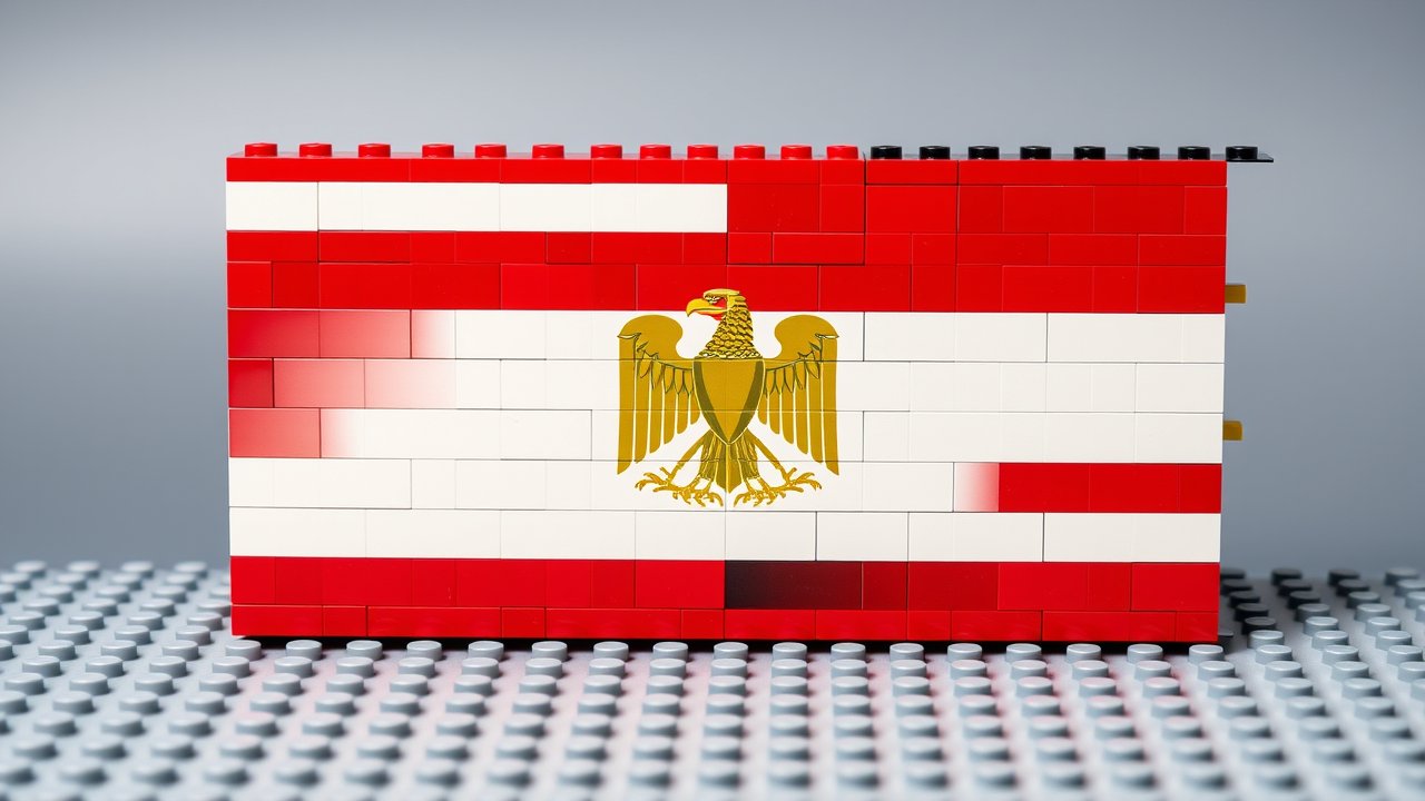 Flag of Egypt 🇪🇬 in lego bricks style