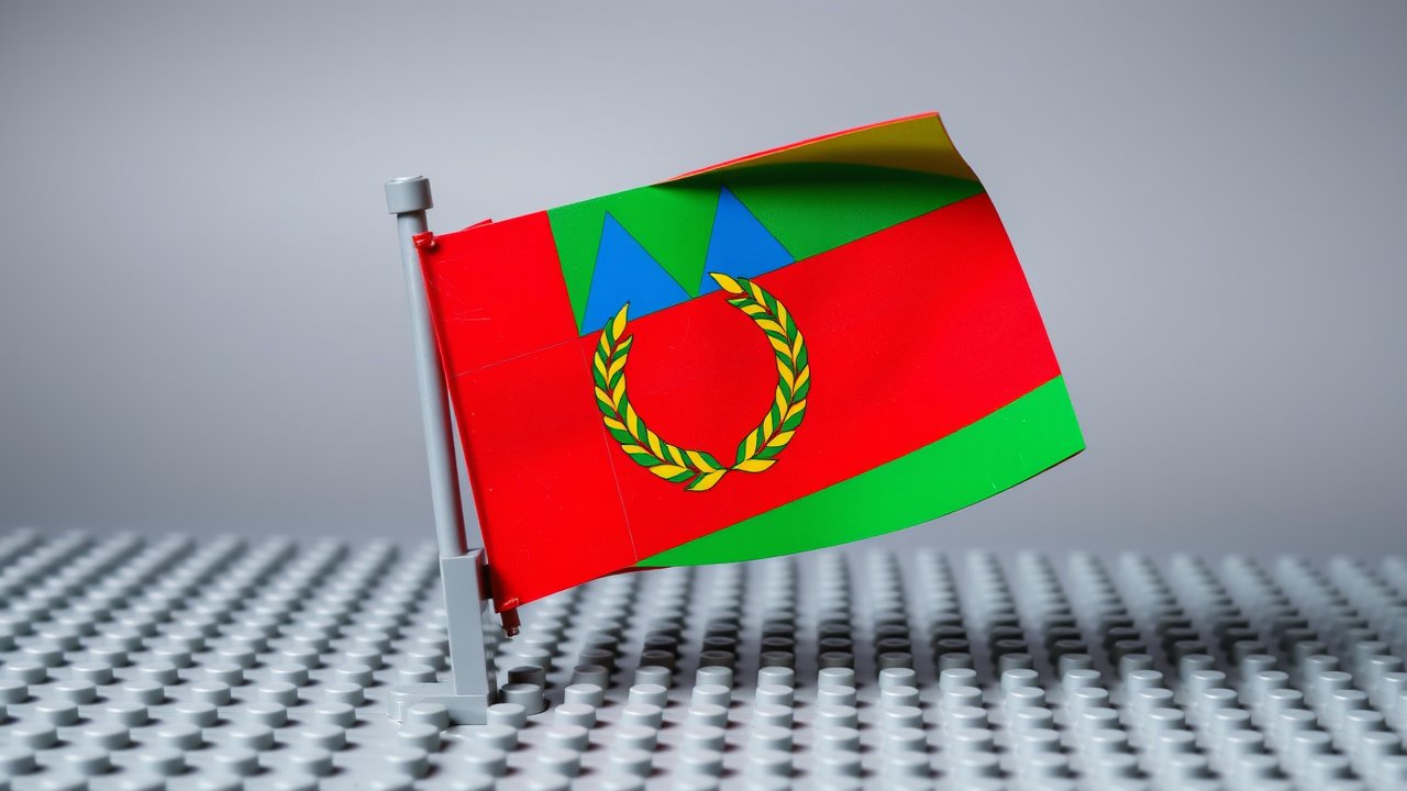Flag of Eritrea 🇪🇷 in lego bricks style