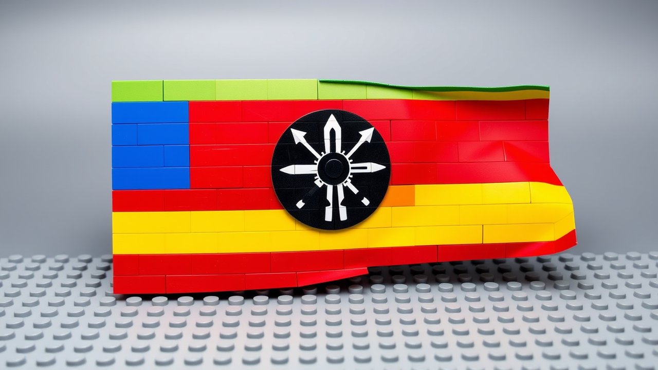 Flag of Eswatini 🇸🇿 in lego bricks style