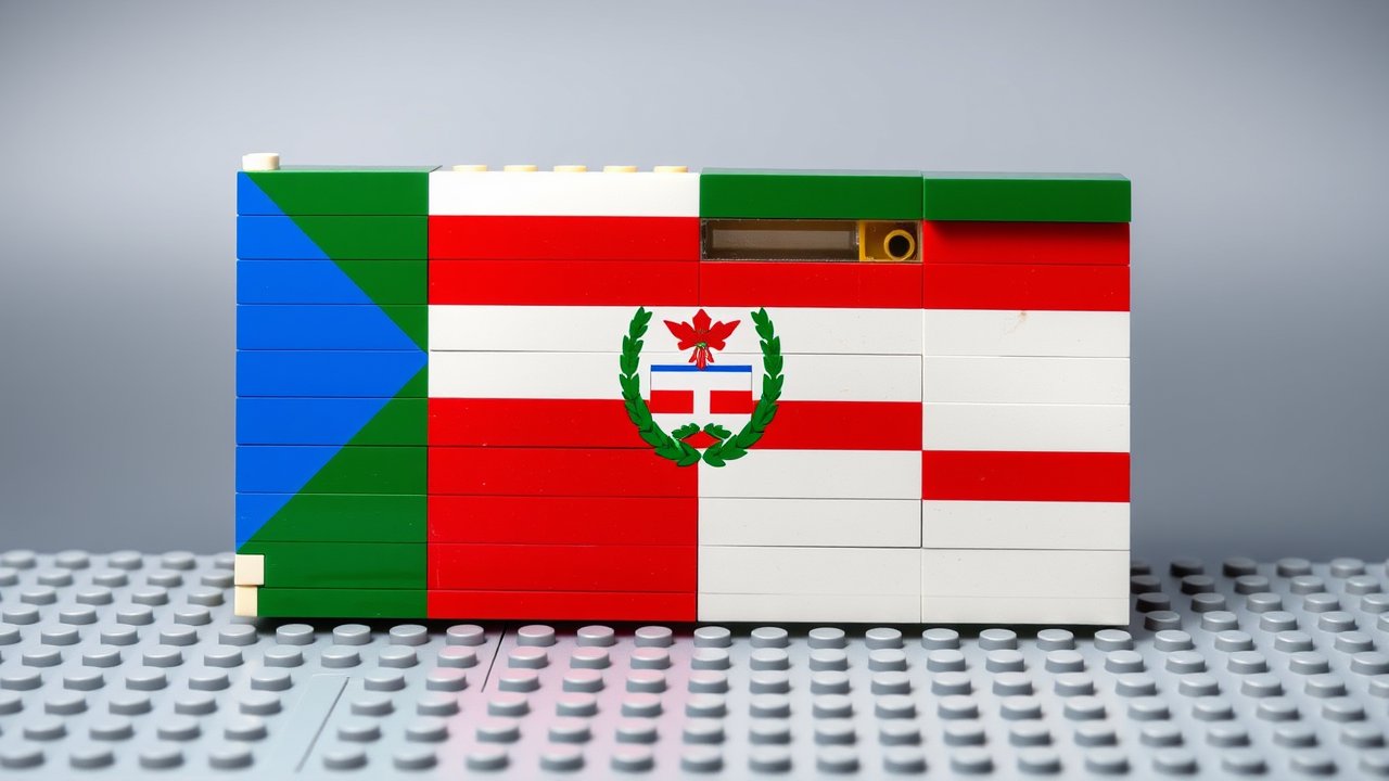 Flag of Equatorial Guinea 🇬🇶 in lego bricks style