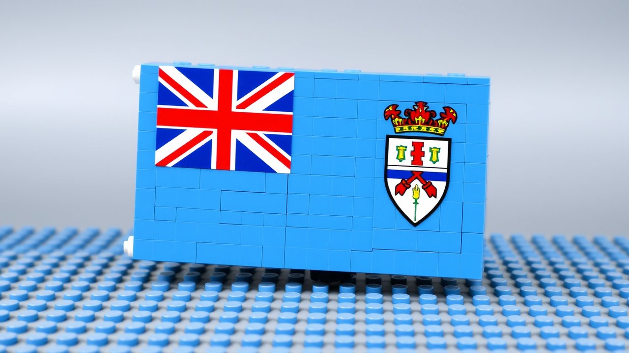 Flag of Fiji 🇫🇯 in lego bricks style