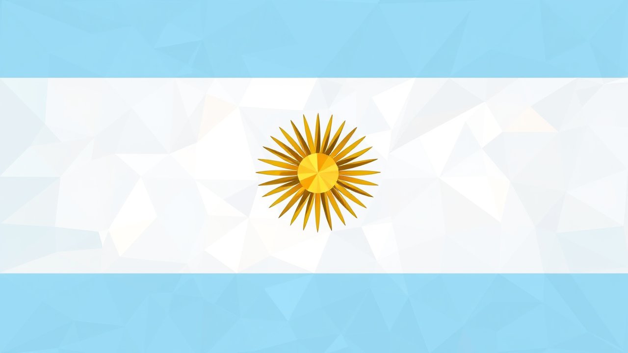 Flag of Argentina 🇦🇷 in low-poly geometric style
