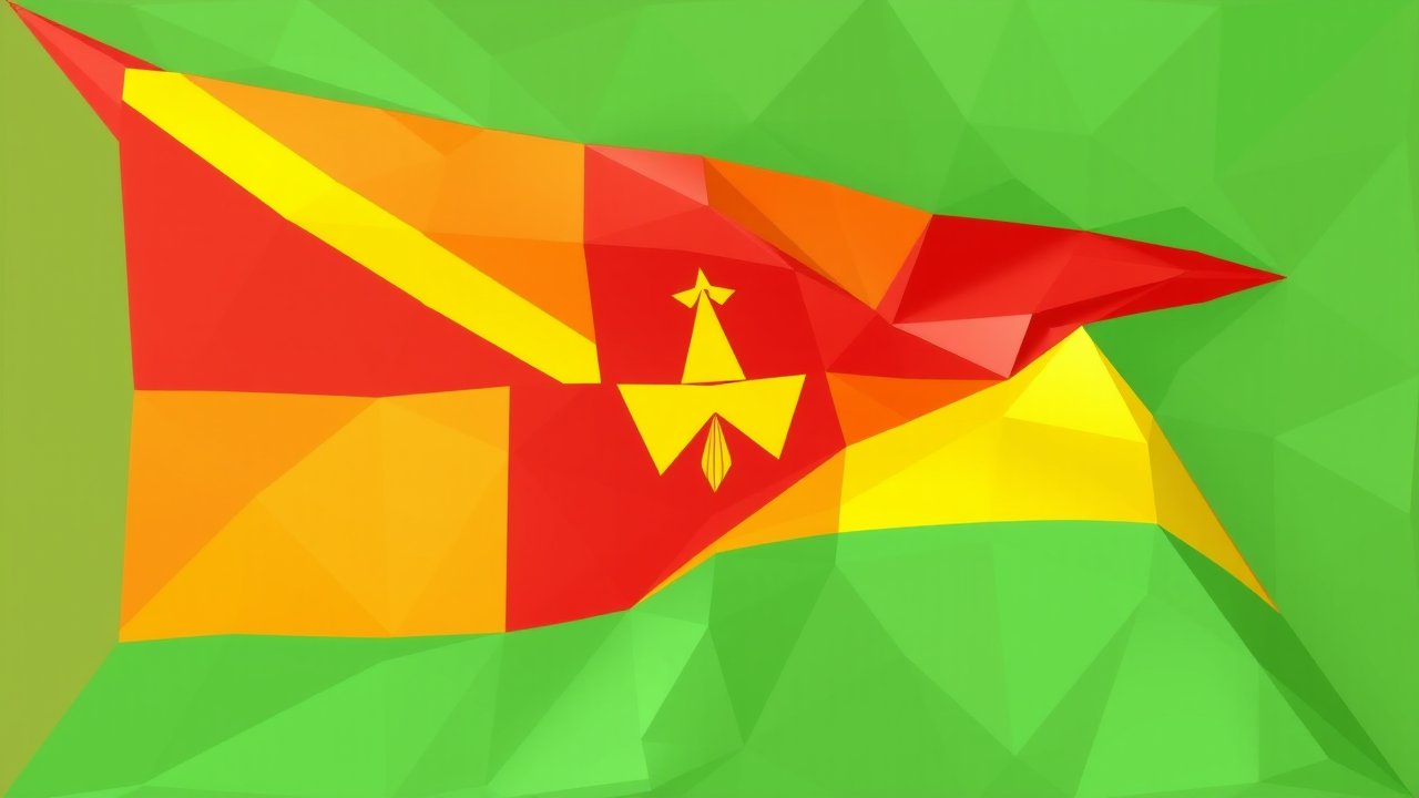 Flag of Grenada 🇬🇩 in low-poly geometric style