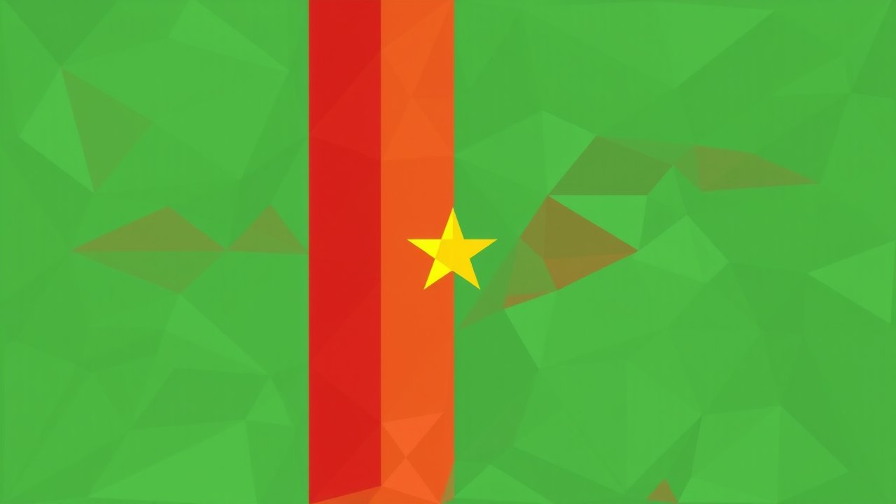 Flag of Guinea 🇬🇳 in low-poly geometric style