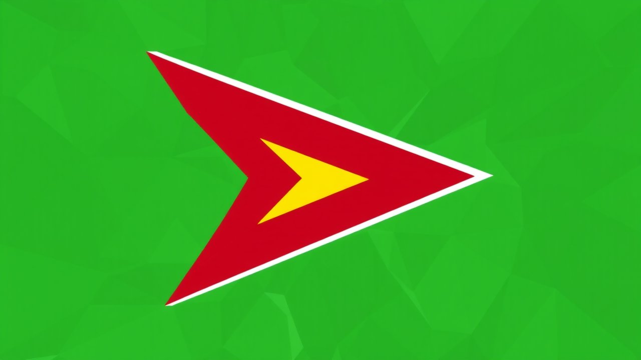 Flag of Guyana 🇬🇾 in low-poly geometric style