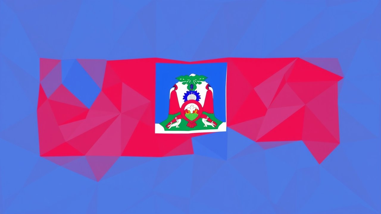 Flag of Haiti 🇭🇹 in low-poly geometric style