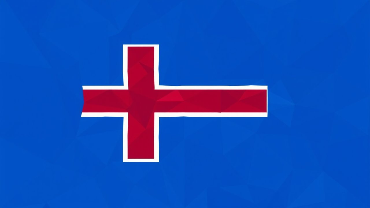 Flag of Iceland 🇮🇸 in low-poly geometric style