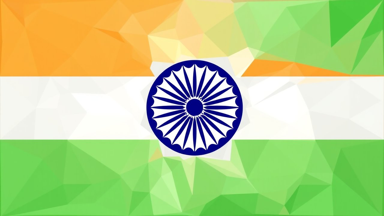 Flag of India 🇮🇳 in low-poly geometric style