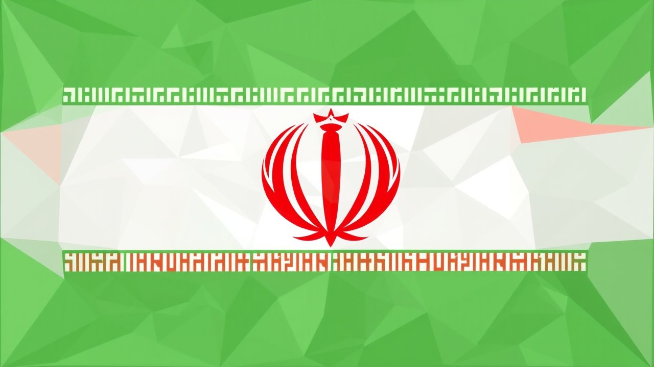 Flag of Iran 🇮🇷 in low-poly geometric style