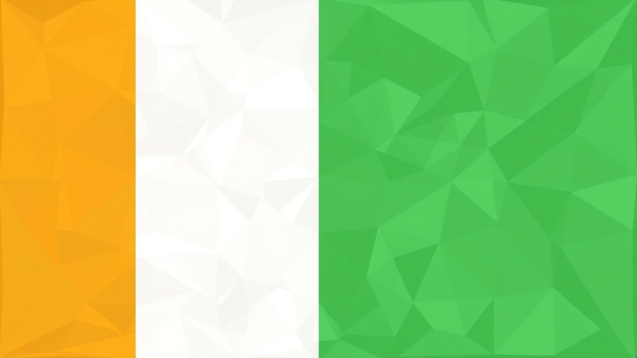 Flag of Côte d’Ivoire 🇨🇮 in low-poly geometric style