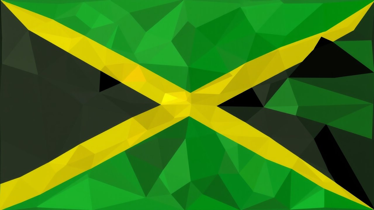 Flag of Jamaica 🇯🇲 in low-poly geometric style