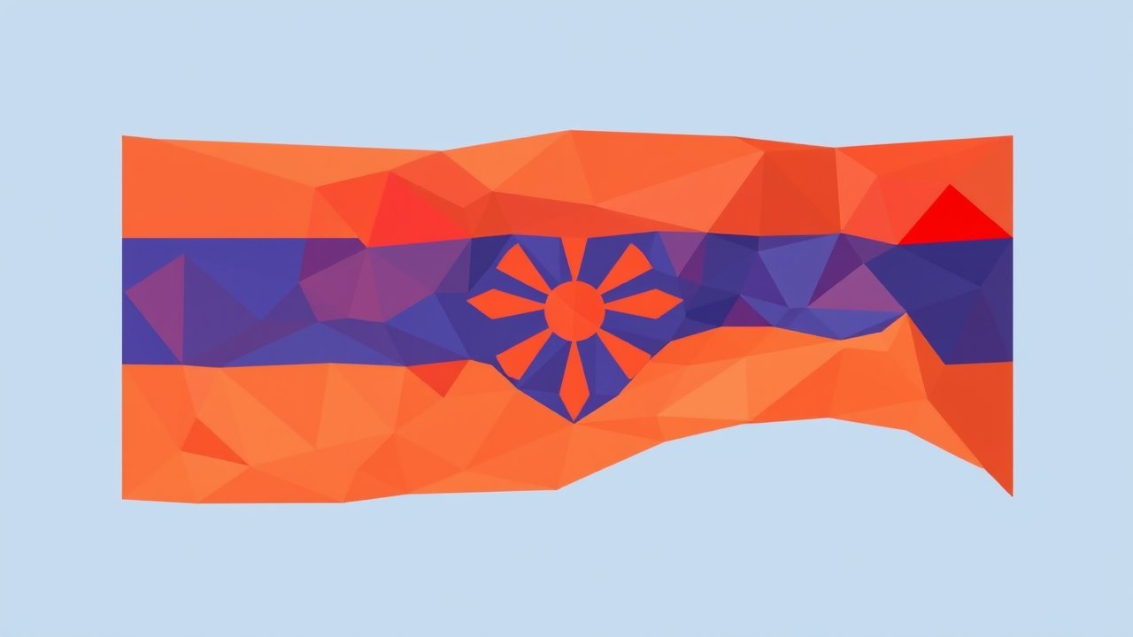 Flag of Armenia 🇦🇲 in low-poly geometric style