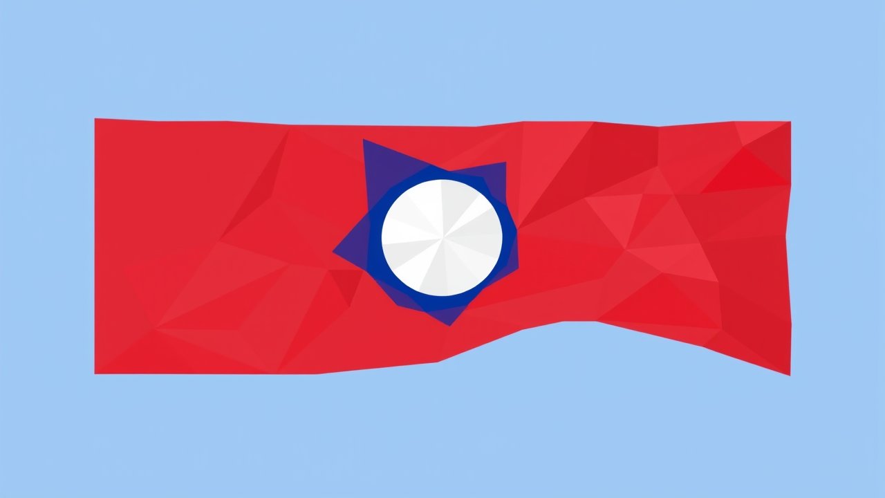 Flag of Laos 🇱🇦 in low-poly geometric style