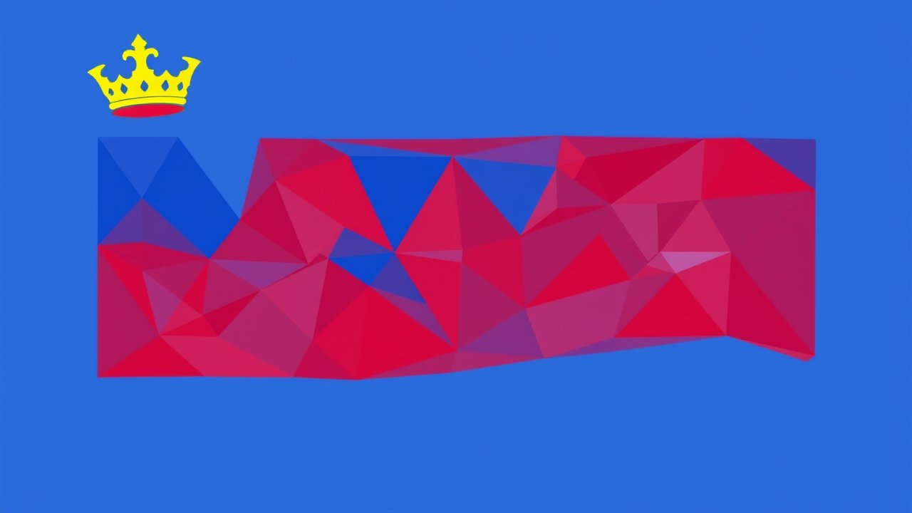 Flag of Liechtenstein 🇱🇮 in low-poly geometric style