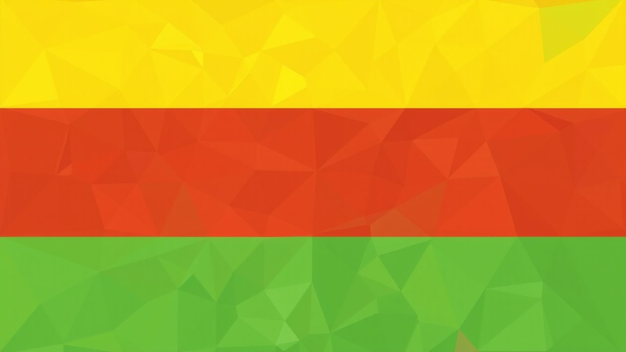 Flag of Lithuania 🇱🇹 in low-poly geometric style